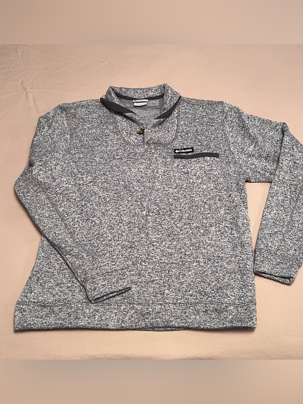Columbia Men’s Sweater Weather Gray Marled Mid-weight XL Fleece Pullover